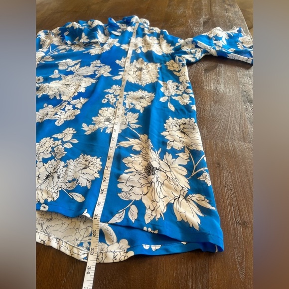 Gramercy atelier New York XXL silk blouse blue floral - Picture 7 of 13